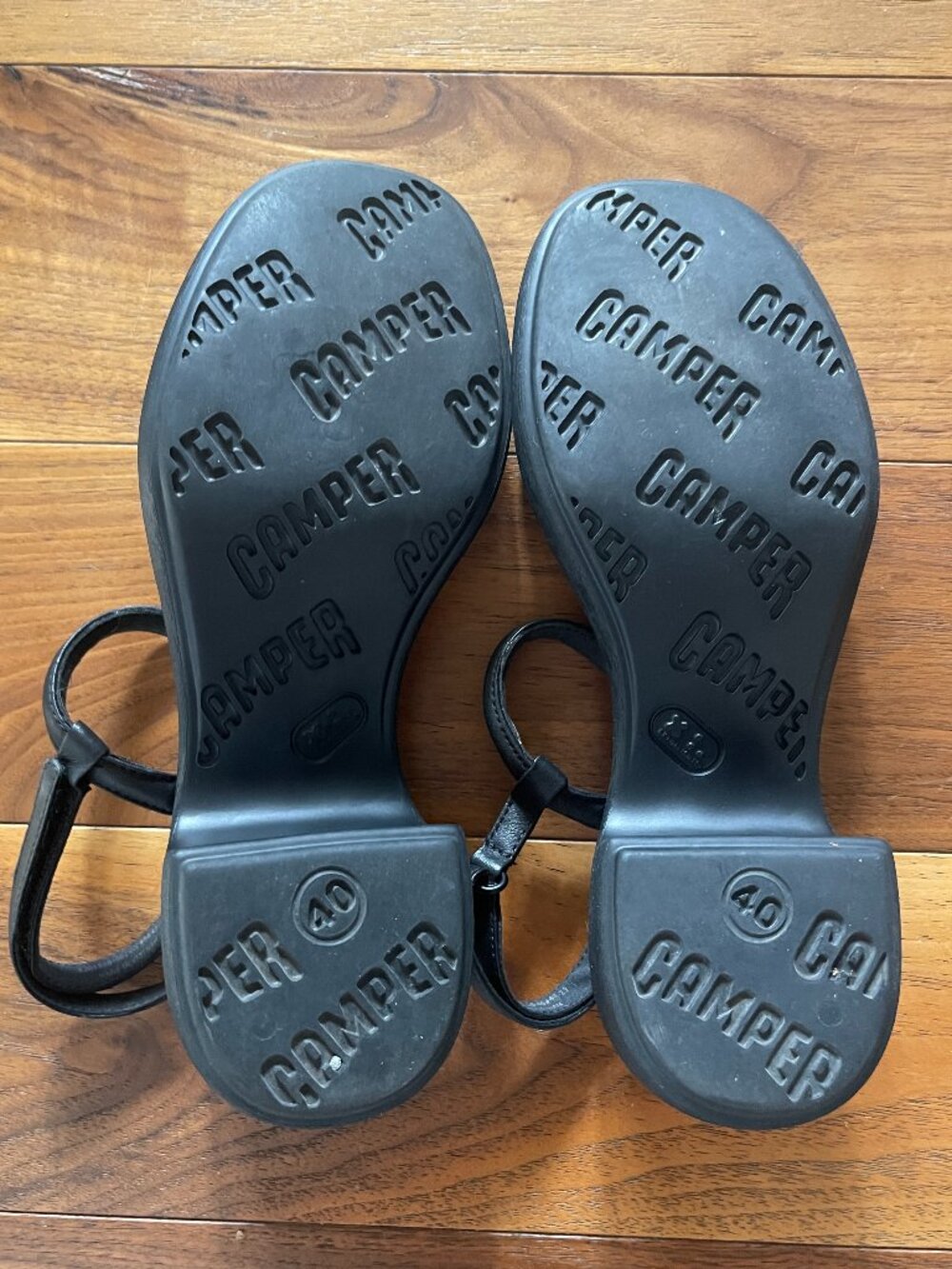 Camper Thelma black leather platform Sandals in black - sz 40 - US 9.5 - Picture 8 of 14